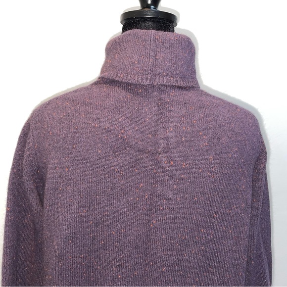 L.L.Bean Merino Wool Angora Turtleneck Sweater Purple Flecked Knit Size M - Picture 5 of 7